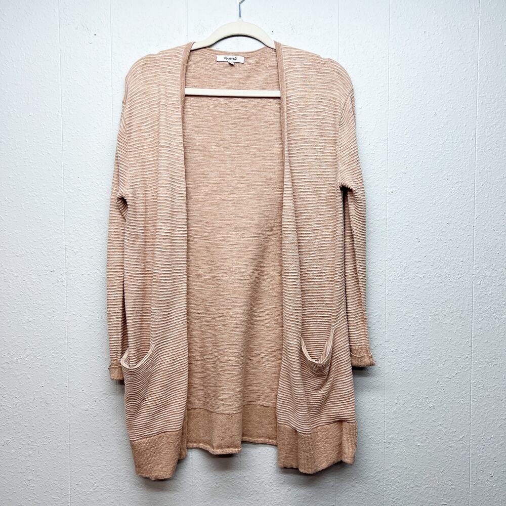 Madewell Open Front Cardigan Womens Small Cotton Stretch Long Length Casual - Picture 2 of 11